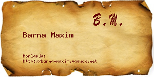 Barna Maxim névjegykártya